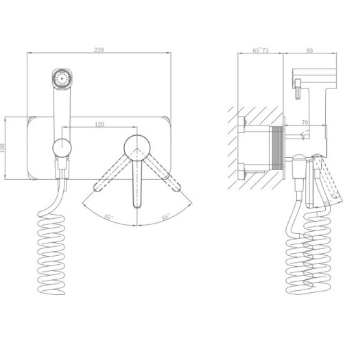 Смеситель для биде (Lt) D35, серия Lotus хром, a-five