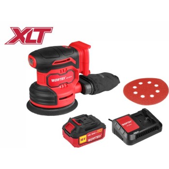 Аккум. эксцентриковая шлифмашина WORTEX COS 1218-1 E ALL1 XLT SET 18В, 125 мм, 6000-13000