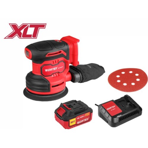 Аккум. эксцентриковая шлифмашина WORTEX COS 1218-1 E 18В, 125 мм, 6000-13000