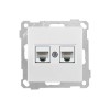 Розетка компьютерная 2xRJ45 (Cat5e) белая, ELITRA, MUTLUSAN