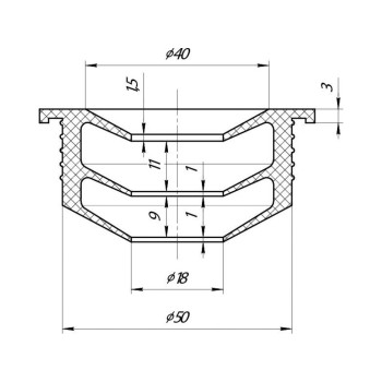 Манжета переходная D50x20 серая AV Engineering