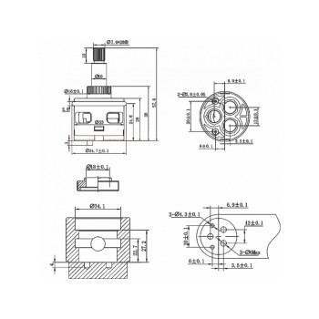 Картридж-дивертор D33 для смесителя, тип F, AV Engineering