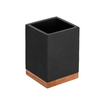 Стакан для зубных щеток WOOD BLISS, черный, PERFECTO LINEA