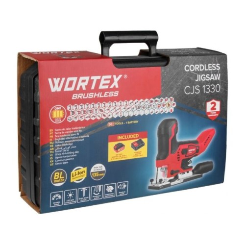 Аккум. лобзик WORTEX CJS 1330, пропил до 135