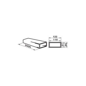 Воздуховод 7020 жесткий плоский 120х60мм (2м) ZERNBERG
