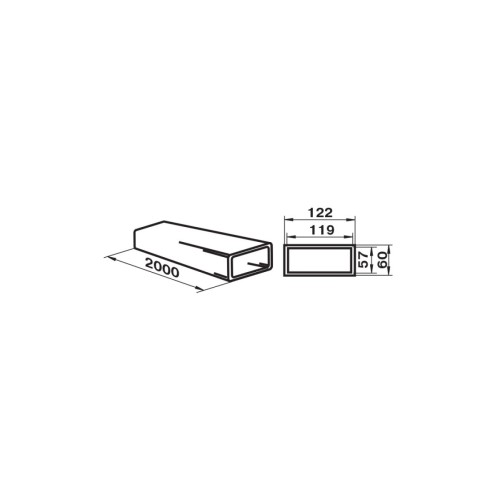 Воздуховод 7020 жесткий плоский 120х60мм (2м) ZERNBERG