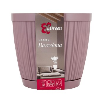 Горшок для цветов с прикорневым поливом, 1,8 л., Barcelona, морозная слива, InGreen