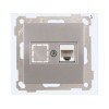Розетка компьютерная 1xRJ45 (Cat5e, скрытая, без рамки) серебро, DARIA, MUTLUSAN