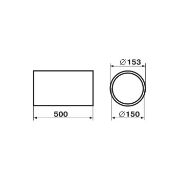 Воздуховод 3005 жесткий круглый 150мм х 0,5м ZERNBERG