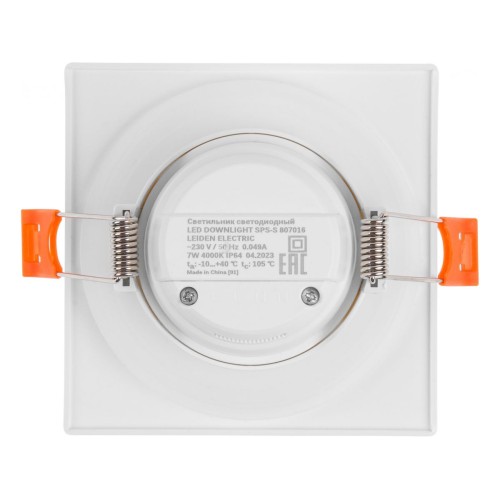 Светильник светодиодный встраиваемый квадрат 7 Вт 4000К, IP64 SPS-S LEIDEN ELECTRIC
