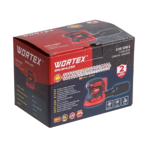 Аккум. эксцентриковая шлифмашина WORTEX COS 1218 E, 125 мм
