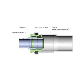 Манжета переходная D40x20/25 серая AV Engineering