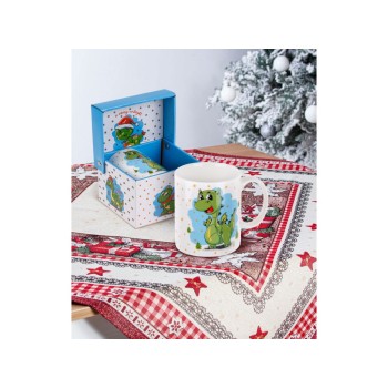 Кружка керамическая, в кор., 360 мл., CHRISTMAS DRAGON-4, PERFECTO LINEA