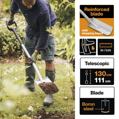 Лопата штыковая телескопическая прямая Xact FISKARS