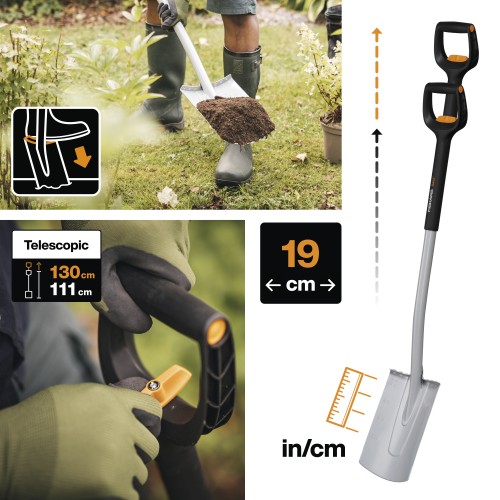 Лопата штыковая телескопическая прямая Xact FISKARS