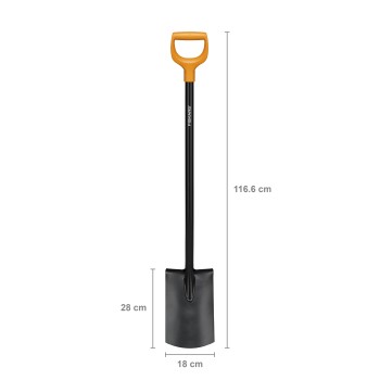 Лопата штыковая с закругл.лезвием FISKARS Solid
