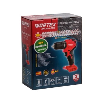 Аккум. ударная дрель-шуруповерт WORTEX BD 2030-1 DLi ALL1 XLT SOLO БЕСЩЕТ., 18 В, 55 Н*м