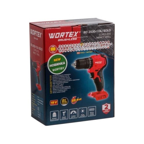 Аккум. ударная дрель-шуруповерт WORTEX BD 2030-1 DLi, 55 Н*м