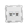 Розетка телефонная + компьютерная (RJ12+Cat5e) белая, ELITRA, MUTLUSAN
