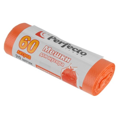 Мешки для мусора суперпрочные, 60 л, 20 шт., PERFECTO LINEA