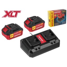 Набор аккумулятор 2х4 А*ч и зарядное устройство 2х2 А WORTEX ALL1 XLT SET