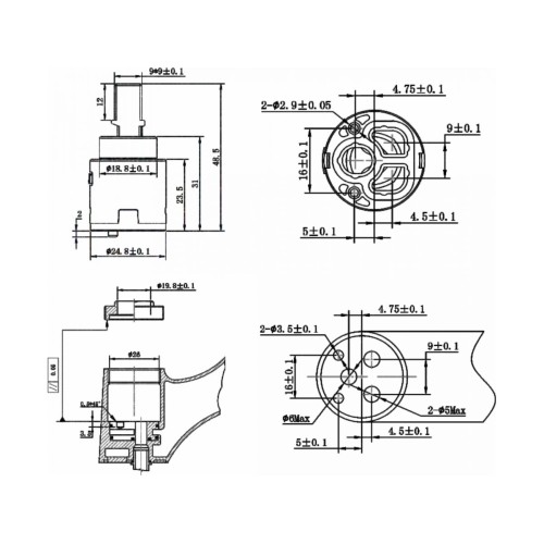 Картридж D25 для смесителя, тип B, AV Engineering