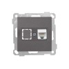 Розетка компьютерная 1xRJ45 (Cat5e) дымчатая, ELITRA, MUTLUSAN