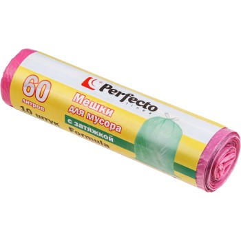 Мешки для мусора Formula с затяжкой, 60 л, 10 шт., PERFECTO LINEA
