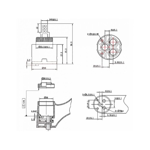 Картридж D35 для смесителя, тип A-S, AV Engineering