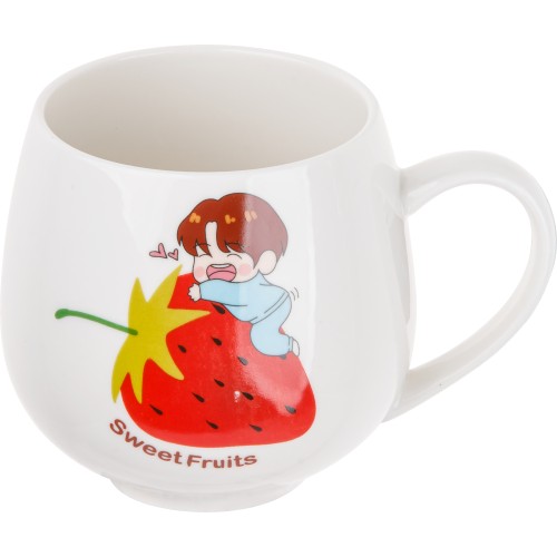 Кружка керамическая, 350 мл, Sweet fruits, клубника, PERFECTO LINEA