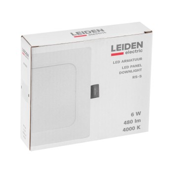 Светильник светодиодный встраиваемый квадрат 6 Вт 4000К, IP44 RS-S LEIDEN ELECTRIC