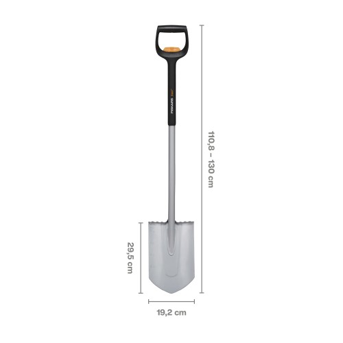 Лопата штыковая телескопическая закругленная Xact FISKARS