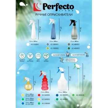 Опрыскиватель ручной 0,38л с пульверизатором, PERFECTO LINEA
