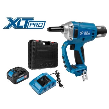 Аккум. заклепочный пистолет BULL CRG 1018 XLTpro, БЕСЩЕТ., 25 мм, 10000 Н, 1х4 А*ч