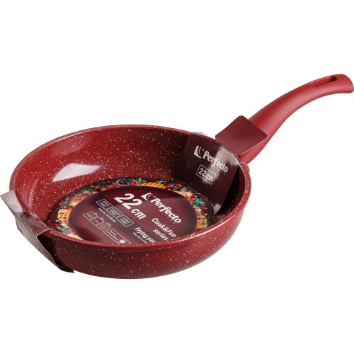 Сковорода ф 22х5.3 см, алюм., антиприг. покр., серия Cook&Fun, бургундия, PERFECTO LINEA