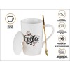 Кружка керамическая с крышкой и ложкой, 350 мл., COFFEE DAY, PERFECTO LINEA