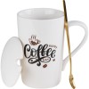 Кружка керамическая с крышкой и ложкой, 350 мл., COFFEE DAY, PERFECTO LINEA