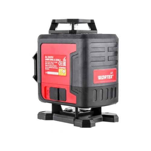 Нивелир лазерный линейный WORTEX LX LL 0340-2 (4х360°, до 25 м, +/- 0.3 мм/м, зеленый)