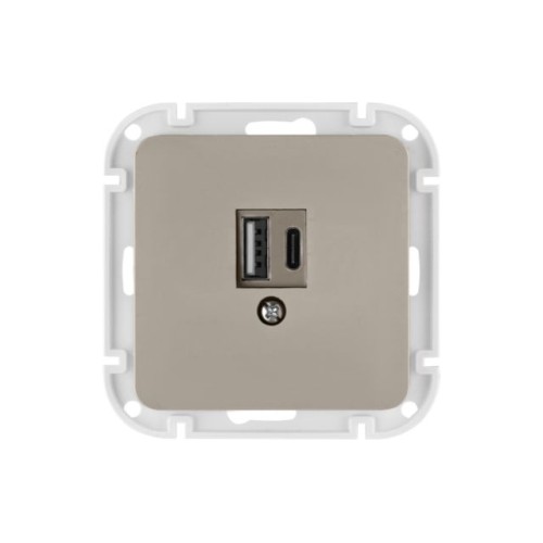 Розетка с двумя USB-разъемами (узел, скрытая) песочная, Astrum BYLECTRICA
