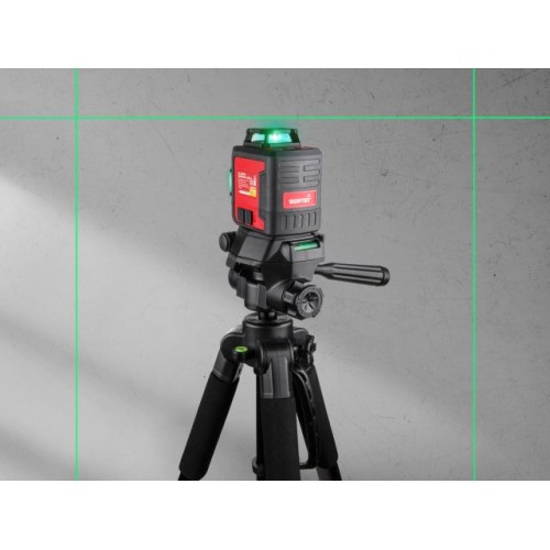 Нивелир лазерный линейный WORTEX LX LL 0330-2 (3х360°, до 25 м, +/- 0.3 мм/м, зеленый)