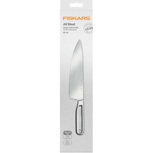 Нож поварской 20см цельнометаллический All Steel Fiskars