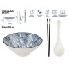 Миска керамическая с ложкой и палочками для еды, серия RAMEN, wave, PERFECTO LINEA