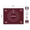 Коврик для теста с мерными делениями, силиконовый, 50х40 см, BURGUNDY, PERFECTO LINEA