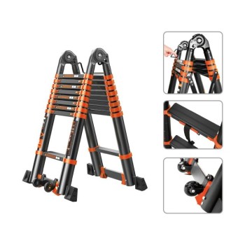 Лестница телескопическая 2-х секц. алюм. 330/660см, 2х8 ступ. 22,8кг BLACK LINE STARTUL (ST9932-066)
