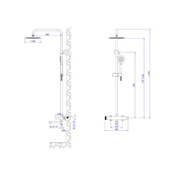 Душевая система (SUS 304) D35, серия BON AV Engineering
