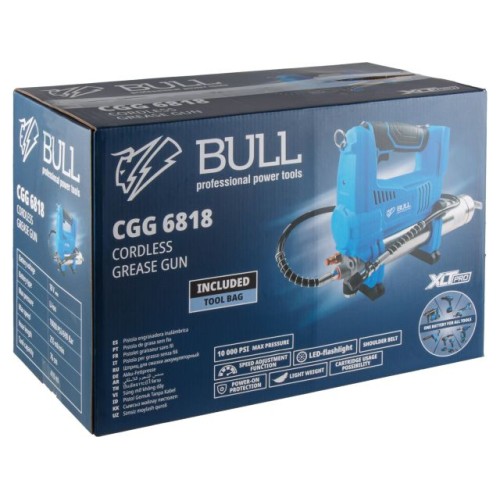 Аккум. шприц для смазки BULL CGG 6818 18 В, 690 атм., 255 г/мин, 1х4 А*ч, з/у 4 А