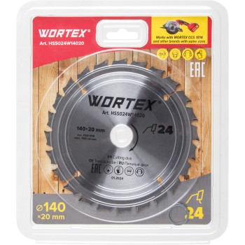 Диск пильный 140х20/16 мм 24 зуб. по дереву WORTEX для CCS 1814