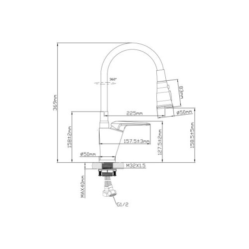 Смеситель для кухни (Lt) D35, серия POS AV Engineering