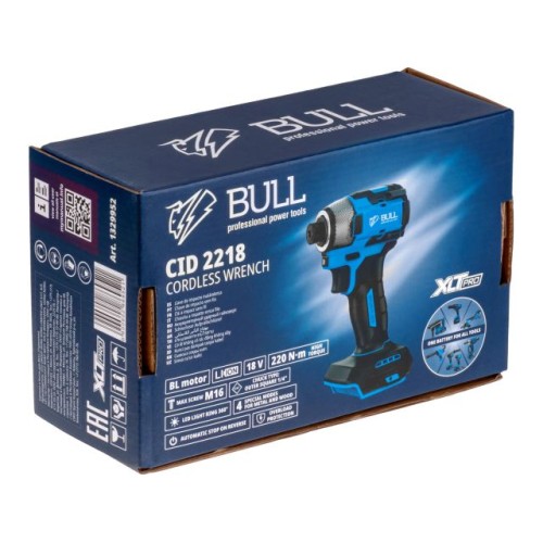 Аккум. ударный гайковерт/винтоверт BULL CID 2218, 220 Н*м