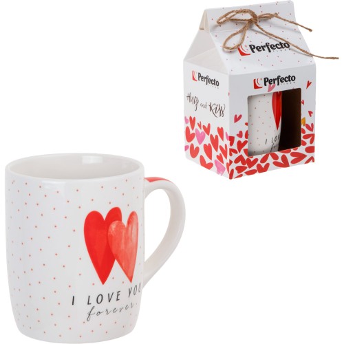 Кружка керамическая, в кор., 350 мл., LOVE HEARTS-1, PERFECTO LINEA